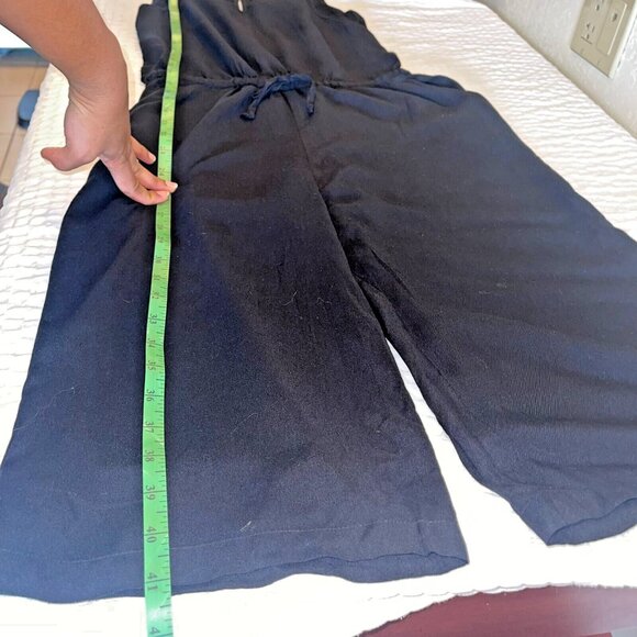 Cottinfab Black Ladies Rayon Drawstring Waist Women's 3/4th Jumpsuit Size M - Picture 7 of 10